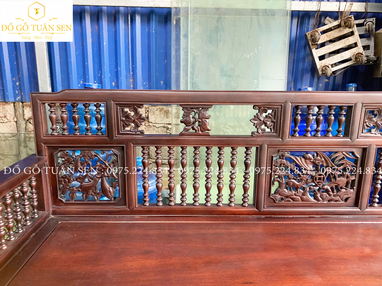 Mua trường kỷ song tiện chân móng tại Đồ Gỗ Tuân Sen 